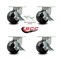 Service Caster 6'' Extra Heavy Duty Phenolic Wheel Caster Set 4 Brakes 2 Swivel Locks, 4PK CRAN-SCC-KP92S630-PHR-SLB-BSL2SLB-2 - alternate 6